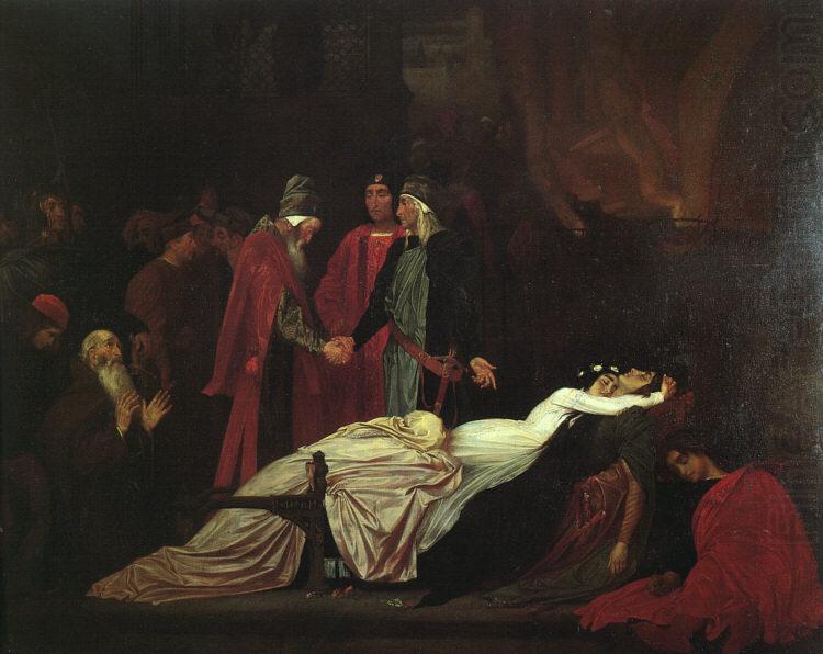 Lord Frederic Leighton The Reconciliation of the Montagues and Capulets over the Dead Bodies of Romeo and Juliet china oil painting image
